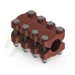 CST cast copper alloy straight connectors are used for joining equal tubular copper busbars inline